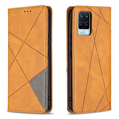 Funda de Cuero Cartera con Soporte Carcasa B07F para Realme 8 Pro Marron Claro