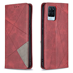 Funda de Cuero Cartera con Soporte Carcasa B07F para Realme 8 Pro Rojo