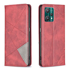 Funda de Cuero Cartera con Soporte Carcasa B07F para Realme 9 5G Rojo