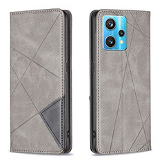 Funda de Cuero Cartera con Soporte Carcasa B07F para Realme 9 Pro+ Plus 5G Gris