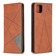 Funda de Cuero Cartera con Soporte Carcasa B07F para Realme C20A Marron