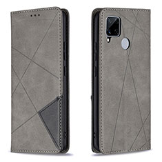 Funda de Cuero Cartera con Soporte Carcasa B07F para Realme C25S Gris