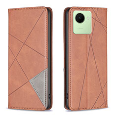 Funda de Cuero Cartera con Soporte Carcasa B07F para Realme C30s Marron