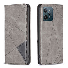 Funda de Cuero Cartera con Soporte Carcasa B07F para Realme C31 Gris