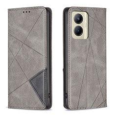 Funda de Cuero Cartera con Soporte Carcasa B07F para Realme C33 (2023) Gris