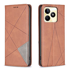 Funda de Cuero Cartera con Soporte Carcasa B07F para Realme C51 Marron