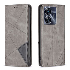 Funda de Cuero Cartera con Soporte Carcasa B07F para Realme C55 Gris