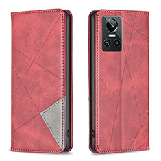 Funda de Cuero Cartera con Soporte Carcasa B07F para Realme GT Neo3 5G Rojo