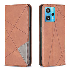 Funda de Cuero Cartera con Soporte Carcasa B07F para Realme Narzo 50 Pro 5G Marron