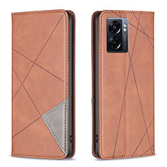 Funda de Cuero Cartera con Soporte Carcasa B07F para Realme Q5i 5G Marron