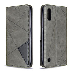 Funda de Cuero Cartera con Soporte Carcasa B07F para Samsung Galaxy A01 SM-A015 Gris