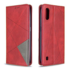 Funda de Cuero Cartera con Soporte Carcasa B07F para Samsung Galaxy A01 SM-A015 Rojo