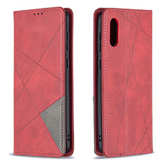 Funda de Cuero Cartera con Soporte Carcasa B07F para Samsung Galaxy A02 Rojo