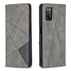 Funda de Cuero Cartera con Soporte Carcasa B07F para Samsung Galaxy A02s Gris