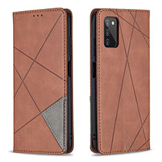 Funda de Cuero Cartera con Soporte Carcasa B07F para Samsung Galaxy A02s Marron