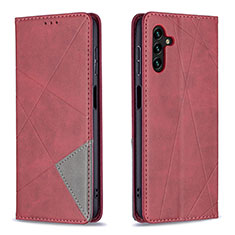 Funda de Cuero Cartera con Soporte Carcasa B07F para Samsung Galaxy A04s Rojo