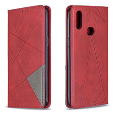 Funda de Cuero Cartera con Soporte Carcasa B07F para Samsung Galaxy A10s Rojo