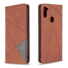 Funda de Cuero Cartera con Soporte Carcasa B07F para Samsung Galaxy A11 Marron