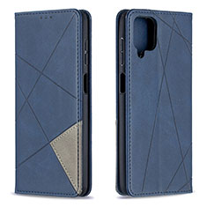 Funda de Cuero Cartera con Soporte Carcasa B07F para Samsung Galaxy A12 Azul