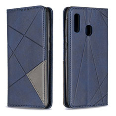 Funda de Cuero Cartera con Soporte Carcasa B07F para Samsung Galaxy A20e Azul