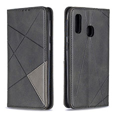 Funda de Cuero Cartera con Soporte Carcasa B07F para Samsung Galaxy A20e Negro