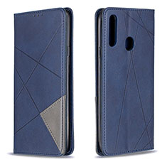 Funda de Cuero Cartera con Soporte Carcasa B07F para Samsung Galaxy A20s Azul