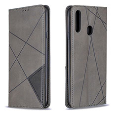 Funda de Cuero Cartera con Soporte Carcasa B07F para Samsung Galaxy A20s Gris