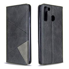 Funda de Cuero Cartera con Soporte Carcasa B07F para Samsung Galaxy A21 Negro