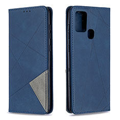 Funda de Cuero Cartera con Soporte Carcasa B07F para Samsung Galaxy A21s Azul