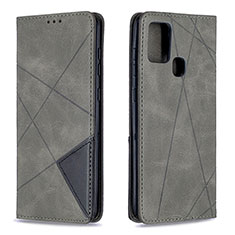 Funda de Cuero Cartera con Soporte Carcasa B07F para Samsung Galaxy A21s Gris