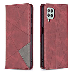 Funda de Cuero Cartera con Soporte Carcasa B07F para Samsung Galaxy A22 4G Rojo