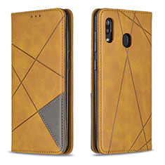 Funda de Cuero Cartera con Soporte Carcasa B07F para Samsung Galaxy A30 Marron Claro