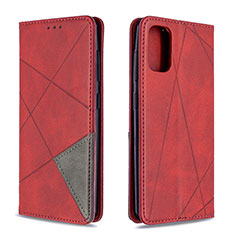 Funda de Cuero Cartera con Soporte Carcasa B07F para Samsung Galaxy A41 Rojo