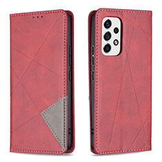 Funda de Cuero Cartera con Soporte Carcasa B07F para Samsung Galaxy A53 5G Rojo