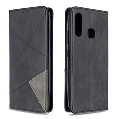 Funda de Cuero Cartera con Soporte Carcasa B07F para Samsung Galaxy A70E Negro