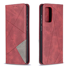 Funda de Cuero Cartera con Soporte Carcasa B07F para Samsung Galaxy A72 4G Rojo