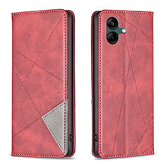 Funda de Cuero Cartera con Soporte Carcasa B07F para Samsung Galaxy F04 Rojo