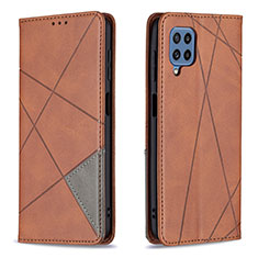 Funda de Cuero Cartera con Soporte Carcasa B07F para Samsung Galaxy M32 4G Marron