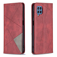 Funda de Cuero Cartera con Soporte Carcasa B07F para Samsung Galaxy M32 4G Rojo