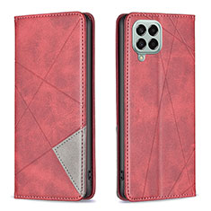 Funda de Cuero Cartera con Soporte Carcasa B07F para Samsung Galaxy M33 5G Rojo