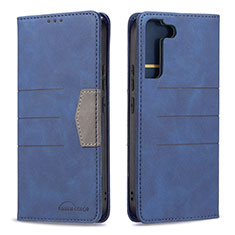 Funda de Cuero Cartera con Soporte Carcasa B07F para Samsung Galaxy S22 Plus 5G Azul