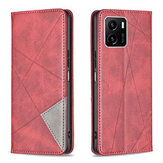 Funda de Cuero Cartera con Soporte Carcasa B07F para Vivo iQOO U5x Rojo