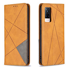 Funda de Cuero Cartera con Soporte Carcasa B07F para Vivo V21 5G Marron Claro