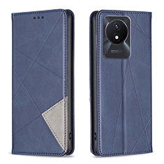 Funda de Cuero Cartera con Soporte Carcasa B07F para Vivo Y02 Azul