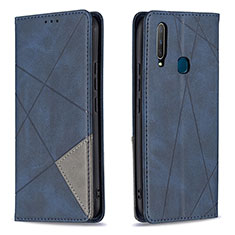 Funda de Cuero Cartera con Soporte Carcasa B07F para Vivo Y12 Azul