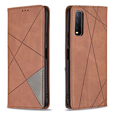 Funda de Cuero Cartera con Soporte Carcasa B07F para Vivo Y12G Marron