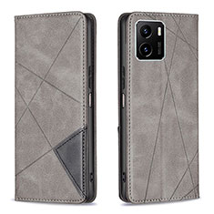 Funda de Cuero Cartera con Soporte Carcasa B07F para Vivo Y15C Gris