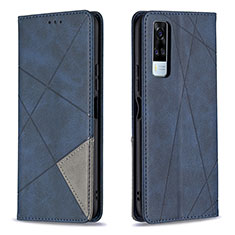 Funda de Cuero Cartera con Soporte Carcasa B07F para Vivo Y31 (2021) Azul