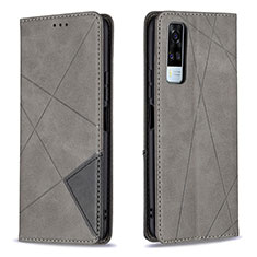 Funda de Cuero Cartera con Soporte Carcasa B07F para Vivo Y51 (2021) Gris