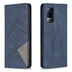 Funda de Cuero Cartera con Soporte Carcasa B07F para Vivo Y73 (2021) Azul